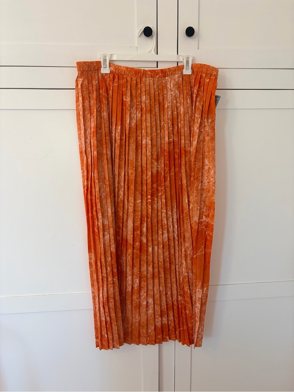 Michael Michael Kors Peach Tie-Dye Pleated Maxi Skirt Size Large